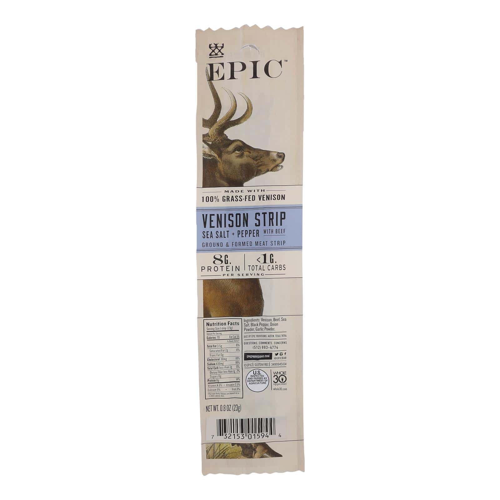 Epic - Strips - Venison Steak - Case of 20 - .8 oz - Image 3