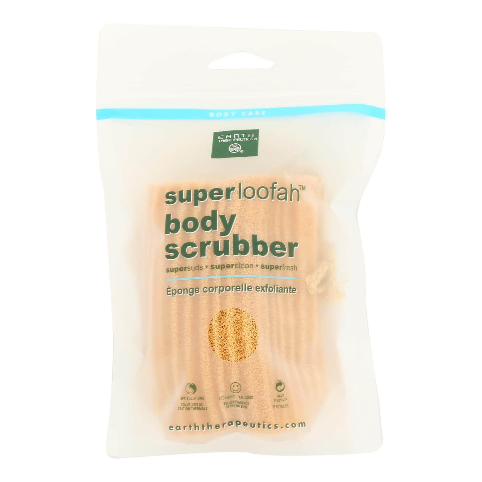 Earth Therapeutics Loofah - Super - Body Scrubber - Green - 1 Count