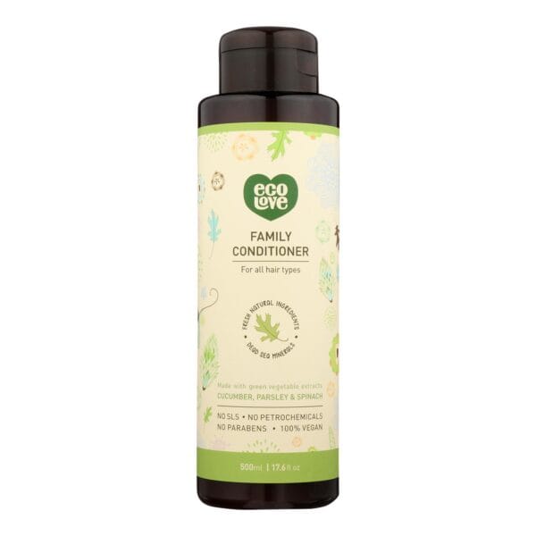 Ecolove Conditioner - Green Vegetables Family Conditioner For All Hair Types - Case of 1 - 17.6 fl oz. - Image 2