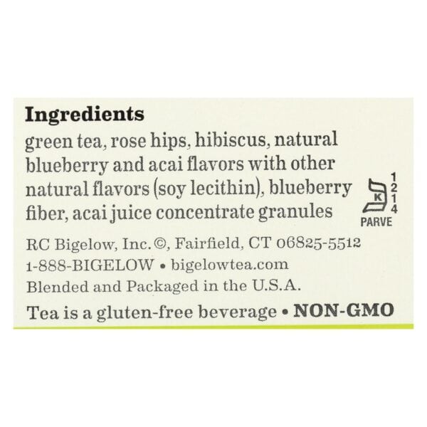Bigelow Tea Green Tea with Blueberry - Case of 6 - 20 BAG - Image 2