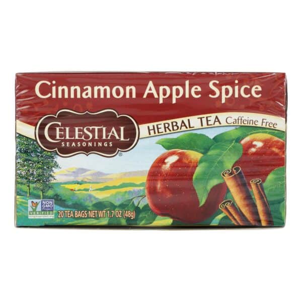 Celestial Seasonings Herbal Tea Caffeine Free Cinnamon Apple Spice - 20 Tea Bags - Case of 6 - Image 2