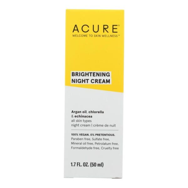 Acure - Night Cream - Argan Extract and Chlorella - 1.75 FL oz. - Image 2