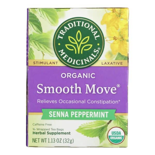 Traditional Medicinals Organic Smooth Move Peppermint Herbal Tea - 16 Tea Bags - Case of 6 - Image 3