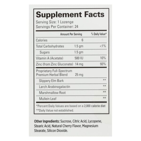 Quantum Research Cold Season Plus Zinc - Cherry - 24 lozenges - Image 2
