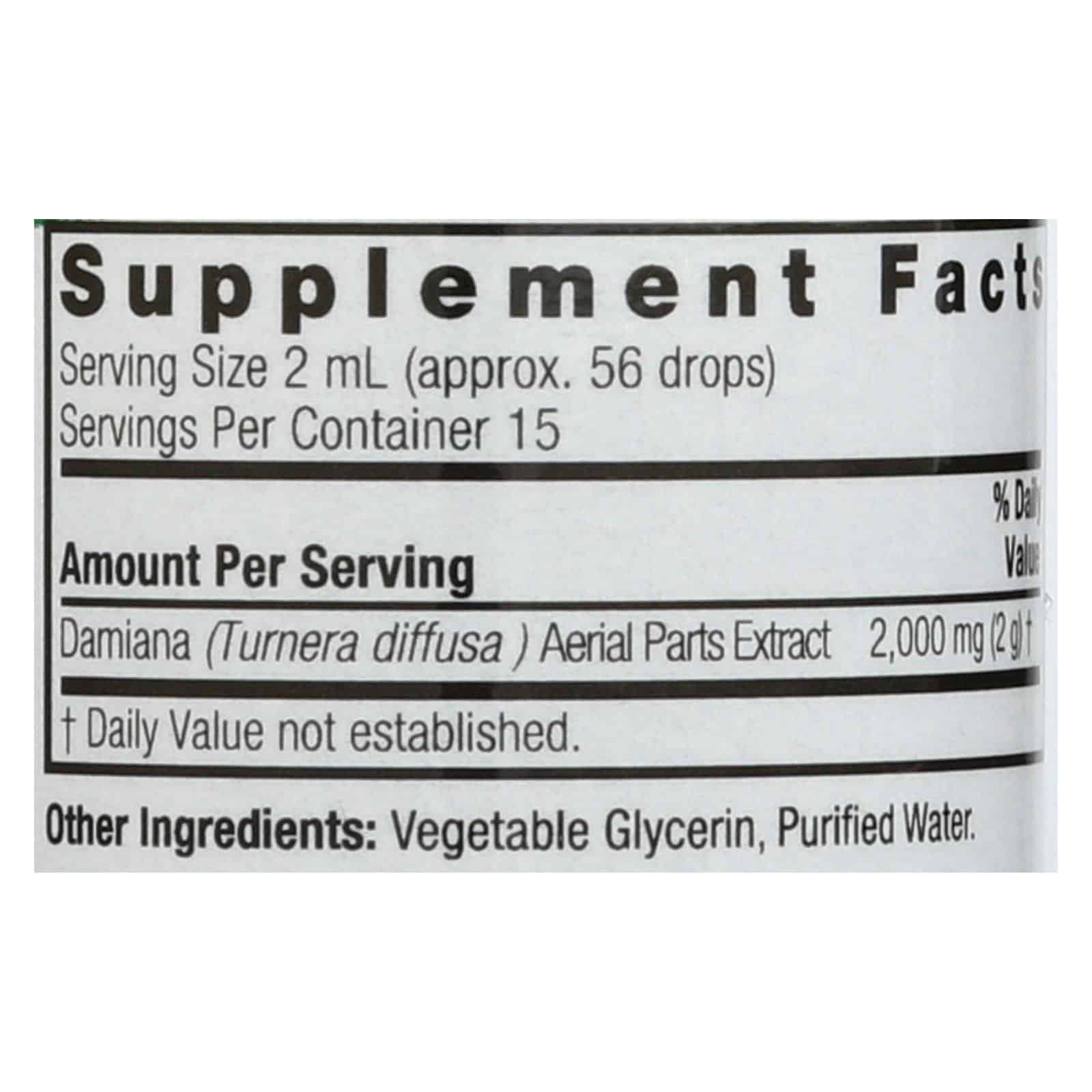 Nature's Answer - Damiana Leaf Alcohol Free - 1 fl oz - Image 3