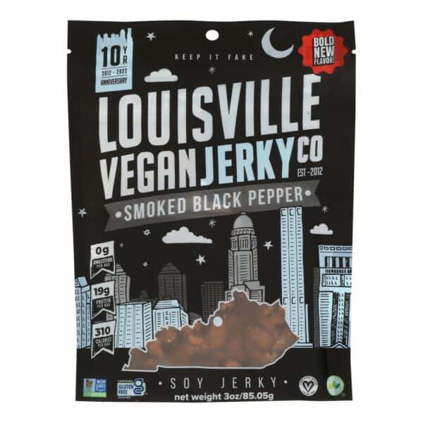 Louisville Vegan Jerky Jerky - Vegan - Black Pepper - Case of 10 - 3 oz - Image 3