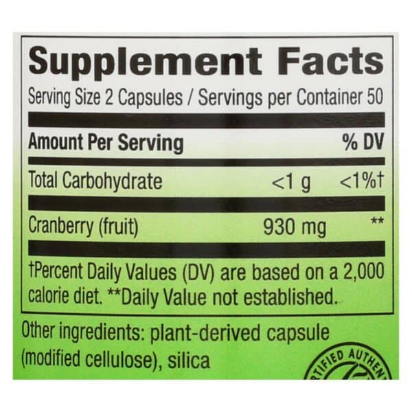 Nature's Way - Cranberry Fruit - 100 Capsules - Image 3