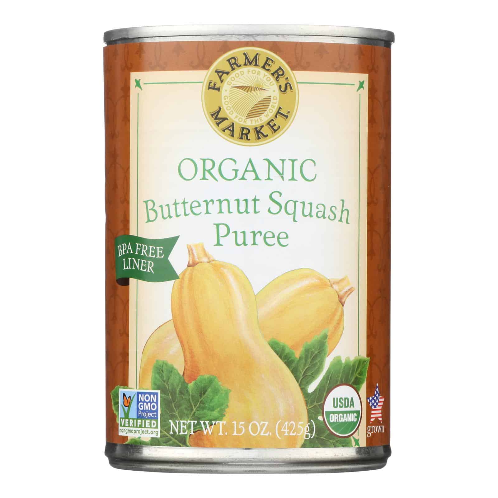 Farmer's Market Organic Butternut - Squash - Case of 12 - 15 oz.