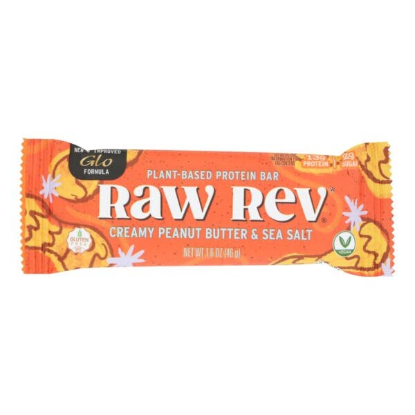 Raw Revolution Glo Bar - Creamy Peanut Butter and Sea Salt - 1.6 oz - Case of 12 - Image 2