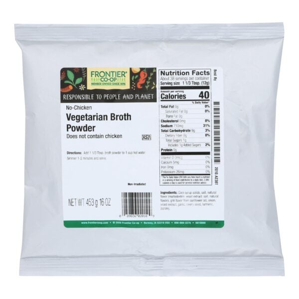 Frontier Herb Broth Powder Chicken Flavored - Single Bulk Item - 1LB - Image 3