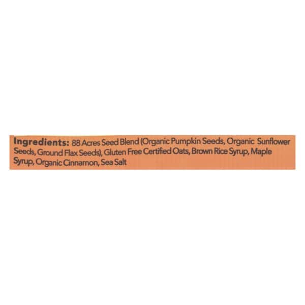 88 Acres - Seed Bars - Oats And Cinnamon - Case of 9 - 1.6 oz. - Image 2