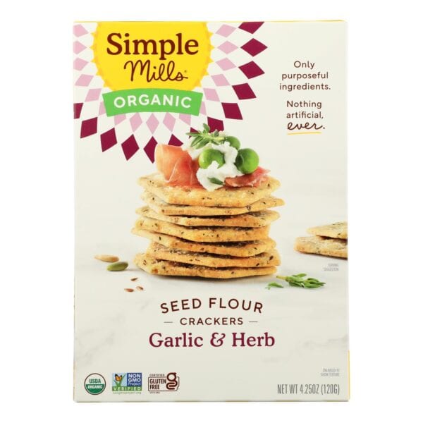 Simple Mills - Crckr Seed Flr Grlc/hrb - Case of 6-4.25 OZ - Image 3
