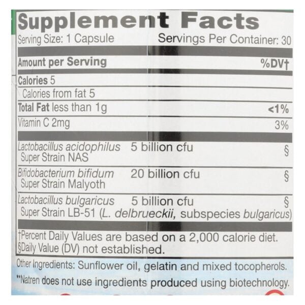 Natren Healthy Trinity Probiotic Capsules  - 1 Each - 30 CAP - Image 2