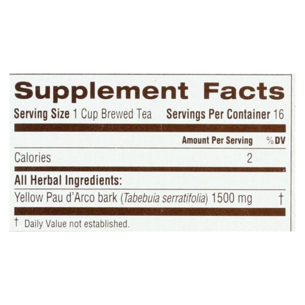 Traditional Medicinals Pau d'Arco Caffeine Free Herbal Tea - 16 Bags - Image 2
