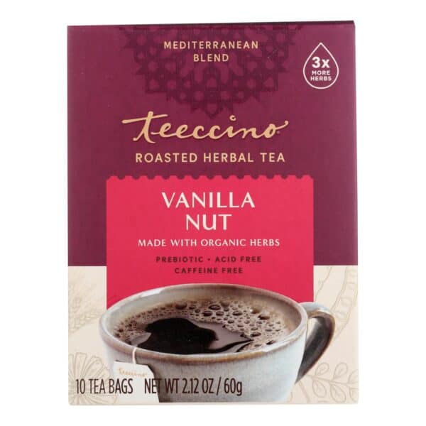 Teeccino Herbal Coffee Vanilla Nut - 10 Tea Bags - Case of 6 - Image 2