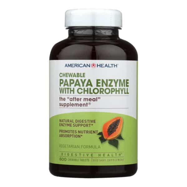 American Health - Papaya Enzyme With Chlorophyll Chewable - 600 Chewable Tablets - Image 2