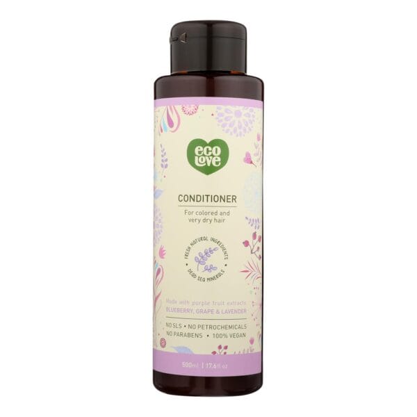 Ecolove Conditioner - Purple Fruit Conditioner For Colored and Very Dry Hair - Case of 1 - 17.6 fl oz. - Image 2