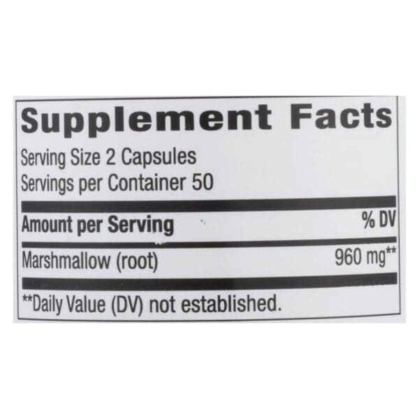 Nature's Way - Marshmallow Root - 100 Capsules - Image 2