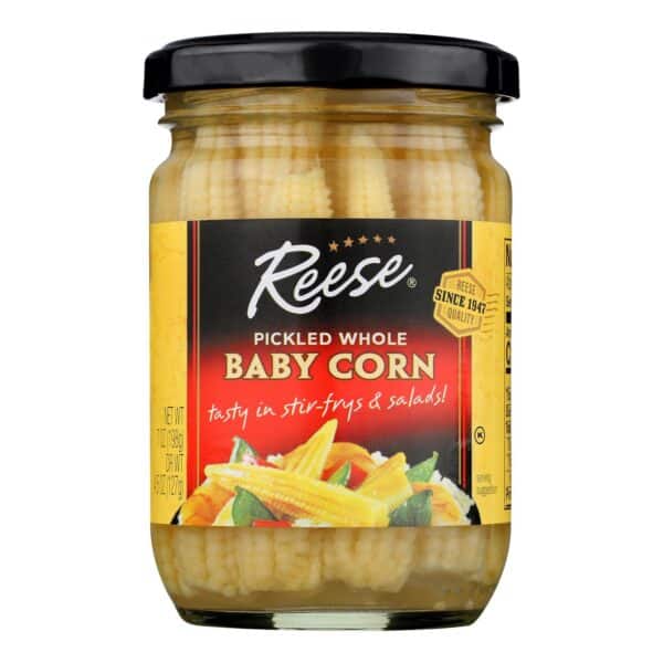 Reese Pickled Whole Baby Corn  - Case of 12 - 7 OZ - Image 2