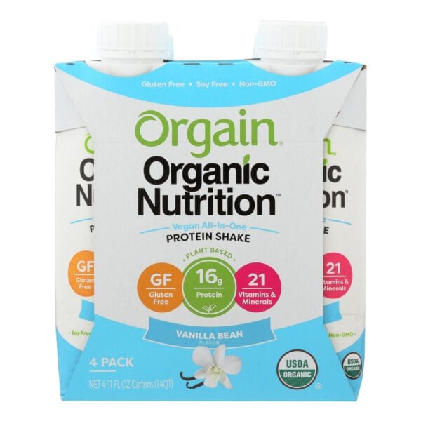 Orgain Organic Vegan Nutrition Shakes - Vanilla - Case of 3 - 4/11 FZ - Image 2