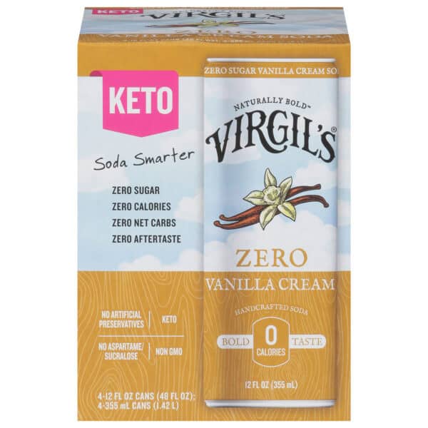 Virgil's - Soda Zero Sugar Vanilla Cream Can - Case of 6-4/12 Fluid Ounces - Image 3