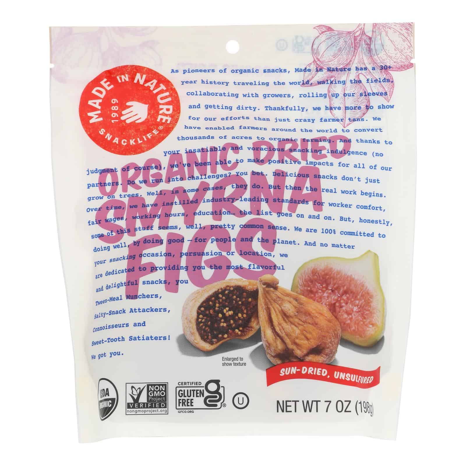 Made In Nature Dried Smyrna Figs - Case of 6 - 7 OZ - Image 2