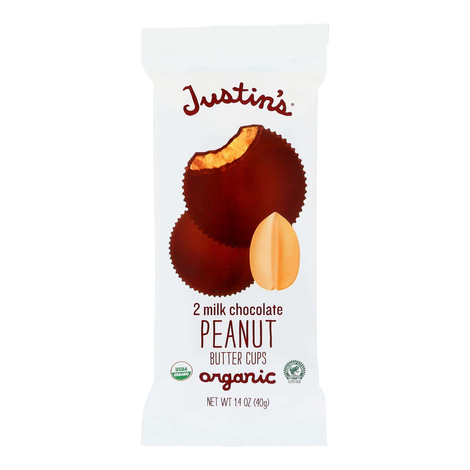 Justin's Nut Butter Organic Peanut Butter Cups - Milk Chocolate - Case of 12 - 1.4 oz. - Image 3