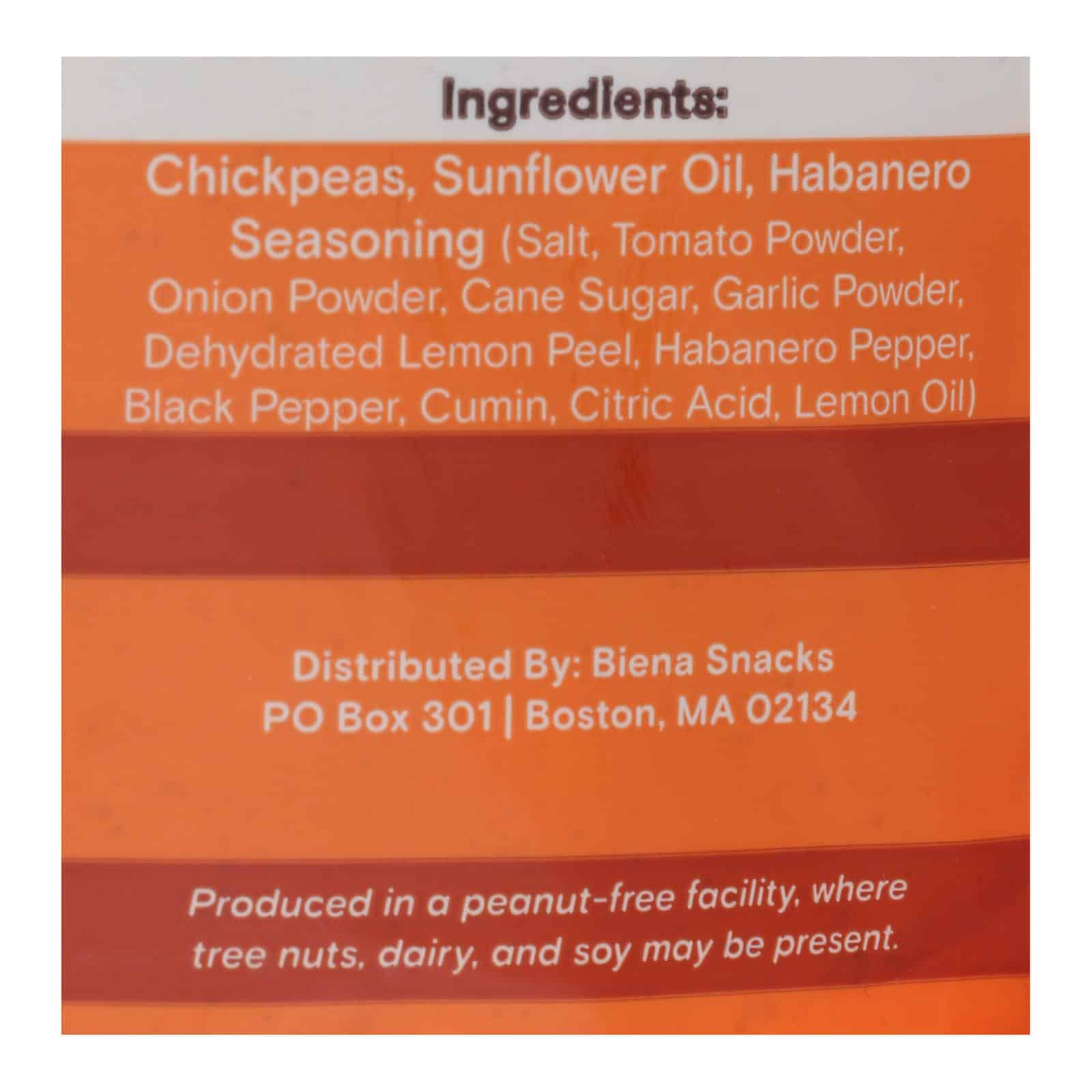 Biena Chickpea Snacks - Habanero - Case of 8 - 5 oz. - Image 2