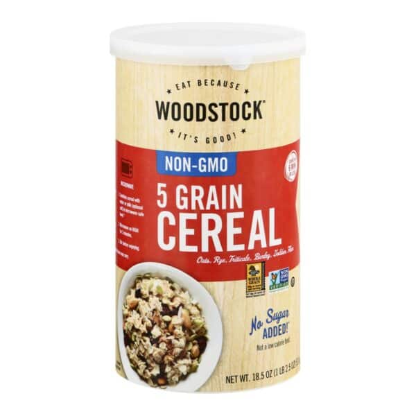 Woodstock Non-GMO 5 Grain Cereal - Case of 12 - 18.5 OZ - Image 3