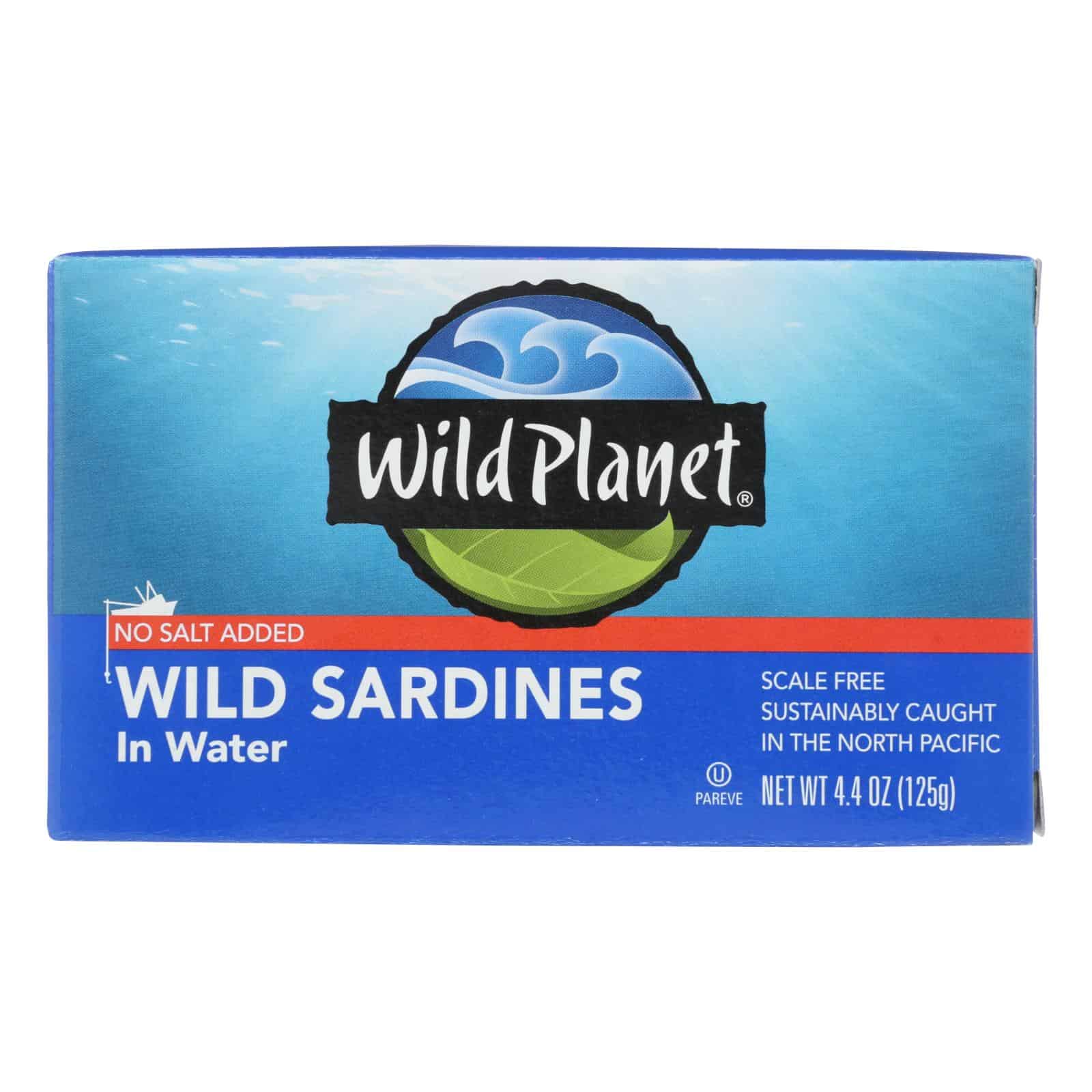 Wild Planet Sardines in Water - Case of 12 - 4.375 oz. - Image 2