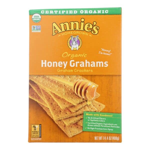 Annie's Homegrown Organic Honey Graham Crackers - Case of 12 - 14.4 oz.