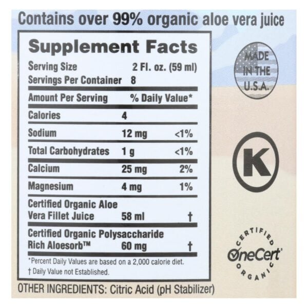 Lily of the Desert - Organic Aloe Vera Juice Inner Fillet - 16 fl oz - Image 2