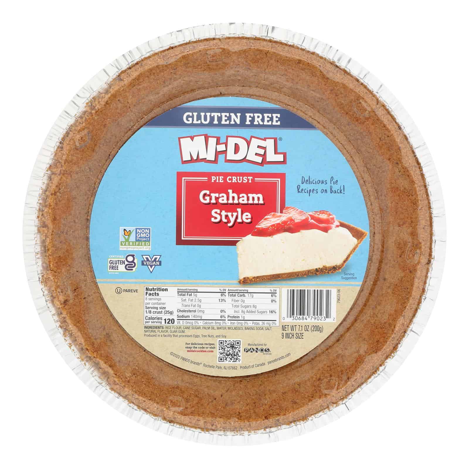 Midel Gluten Free Graham Style Pie Crust - Case of 12 - 7.1 oz.