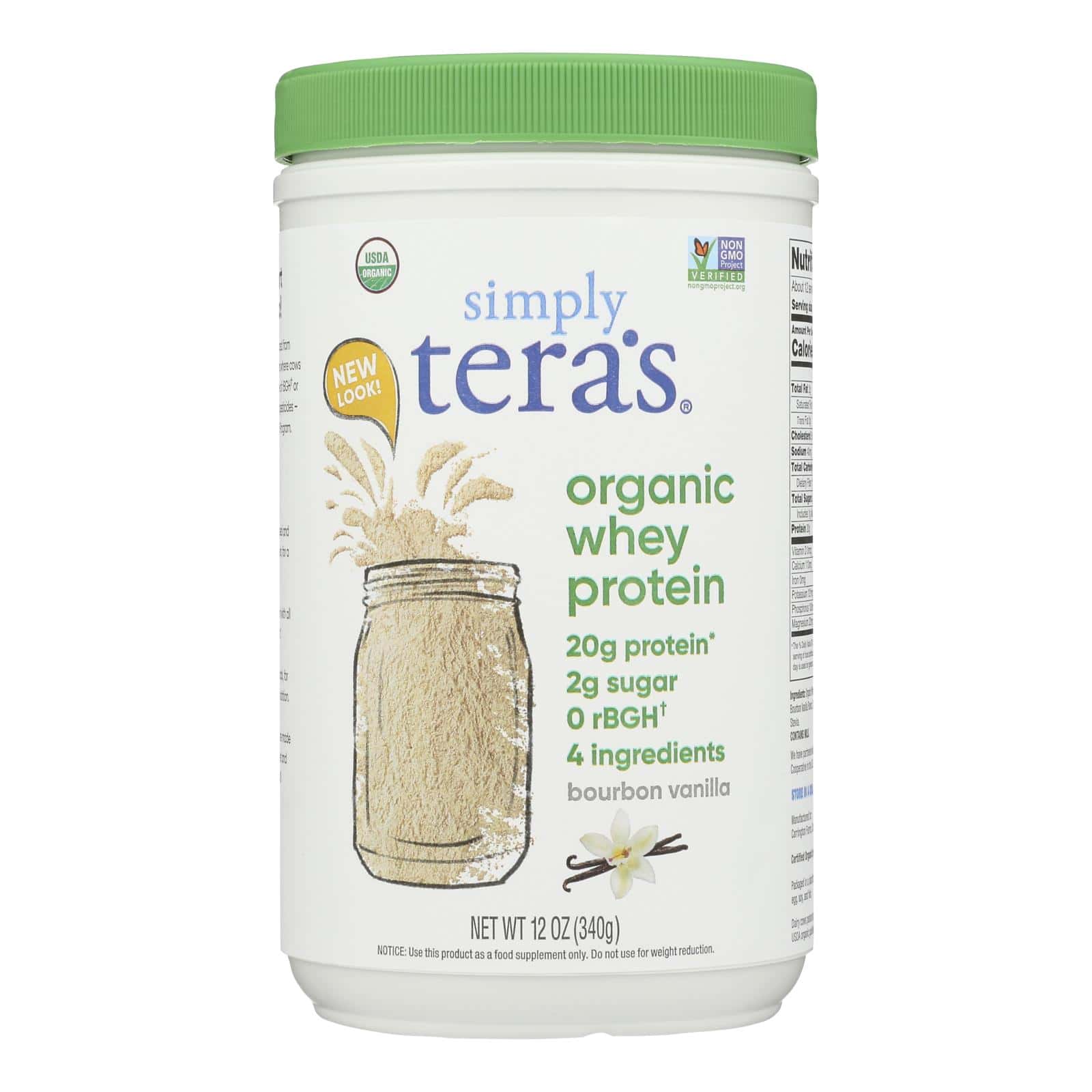 Teras Whey Protein Powder - Whey - Organic - Bourbon Vanilla - 12 oz - Image 2
