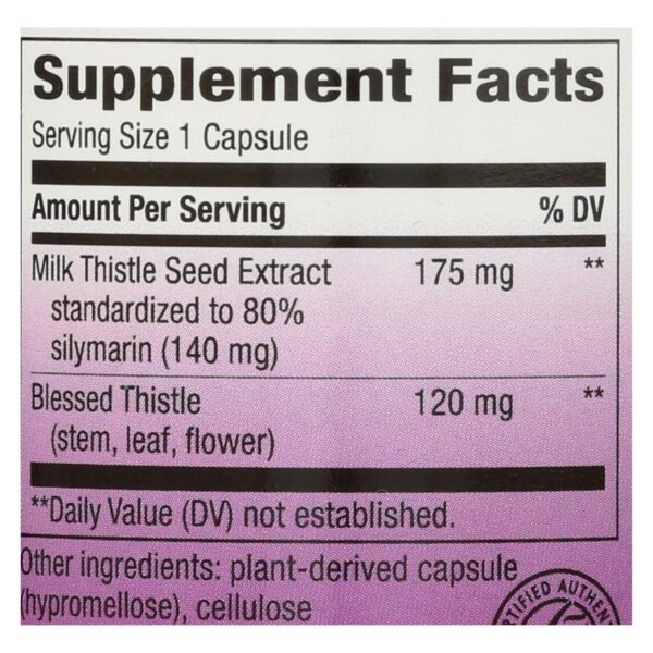 Nature's Way - Milk Thistle Standardized - 60 Capsules - Image 2