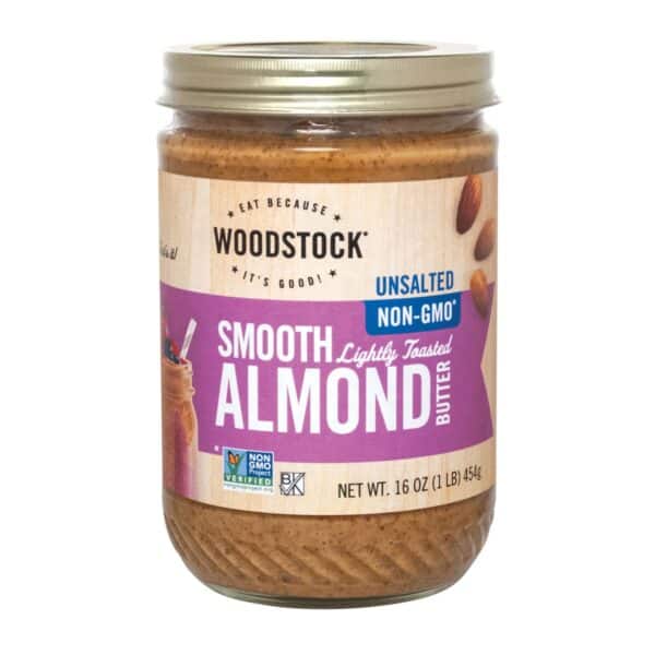 Woodstock Unsalted Non-GMO Smooth Lightly Toasted Almond Butter - Case of 12 - 16 OZ - Image 3