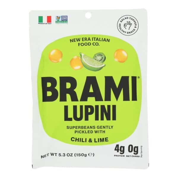 Brami Lupini Snack - Chili Lime - Case of 8 - 5.3 oz. - Image 3