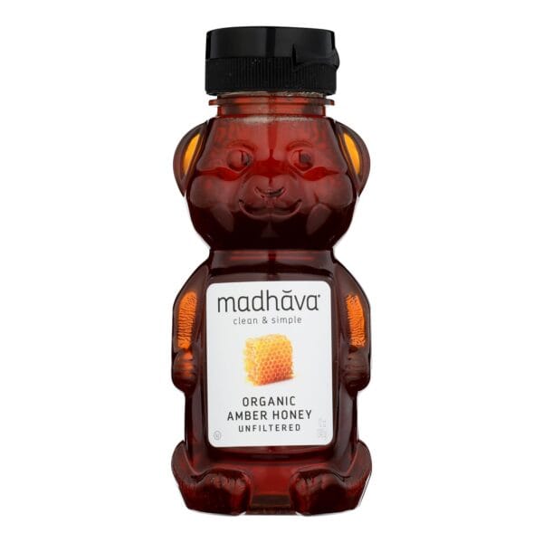 Madhava Honey Organic Honey Bear - Case of 6 - 12 oz. - Image 2