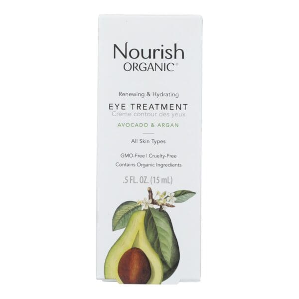 Nourish Organic Eye Treatment Cream - Renewing and Cooling - Avocado and Argan Oil - .5 oz - Image 2