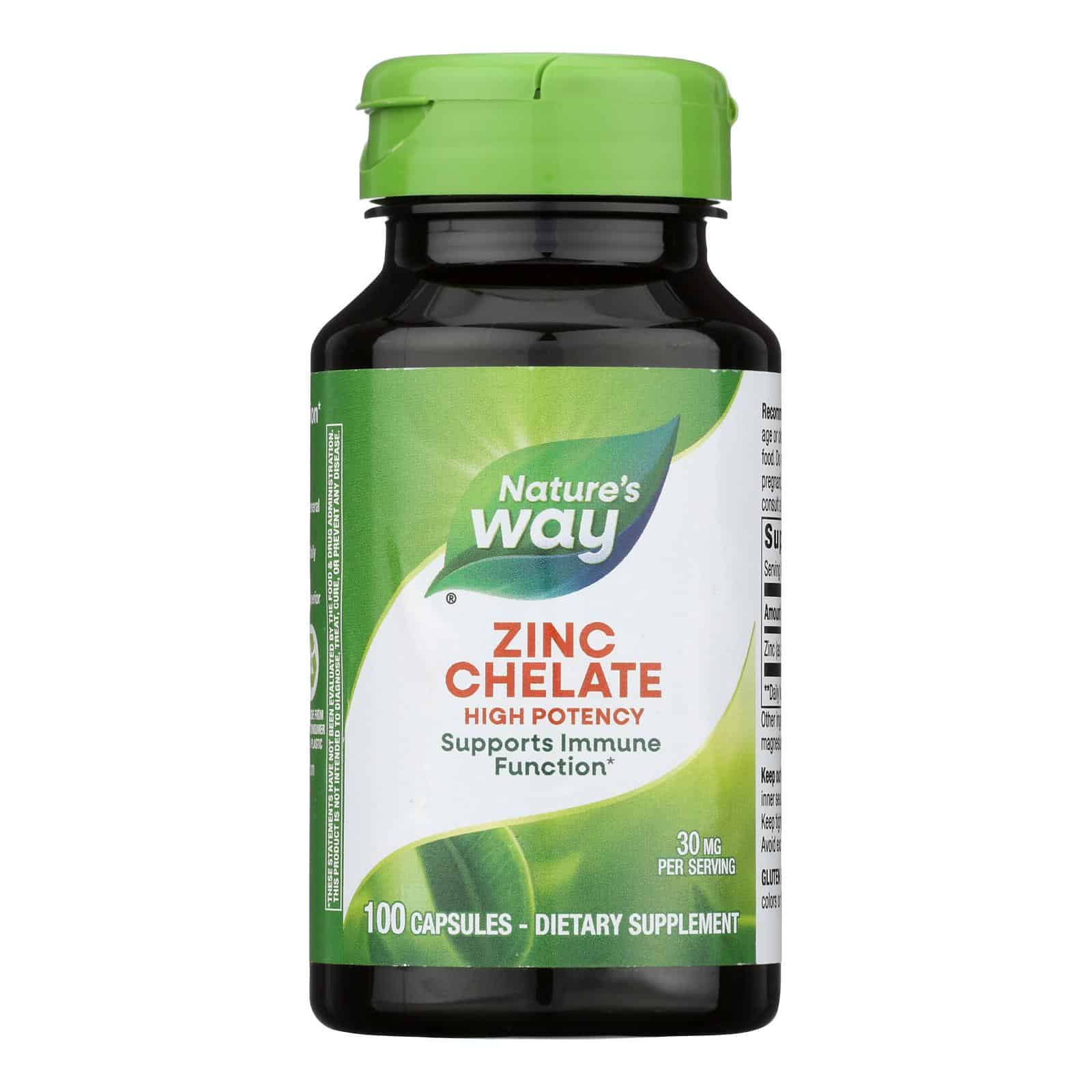 Nature's Way - Zinc Chelate - 30 mg - 100 Capsules