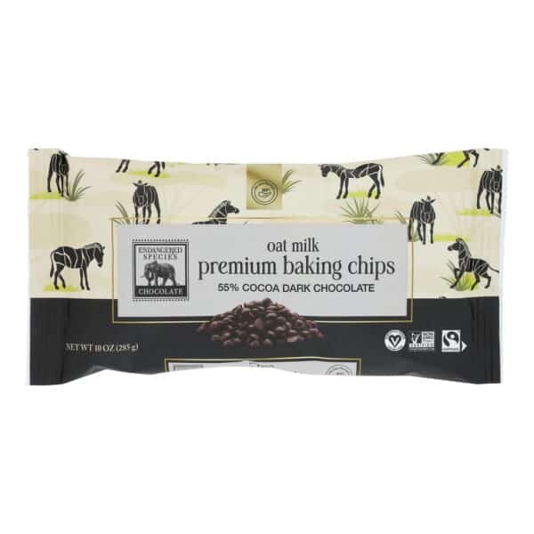 Endangered Species Chocolate - Bking Chip Oatmlk Dark Chocolate - Case of 6-10 OZ