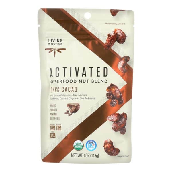 Living Intentions Nut Blend - Sprouted - Dark Cacao - Case of 6 - 4 oz
