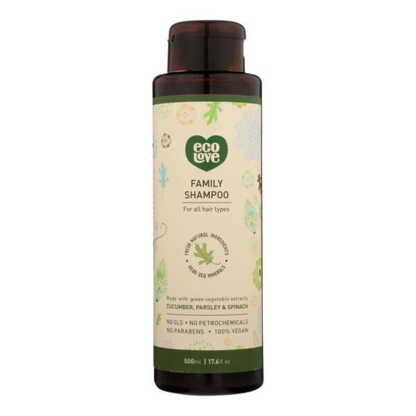 Ecolove Shampoo - Green Vegetables Family Shampoo For All Hair Types - Case of 1 - 17.6 fl oz. - Image 2