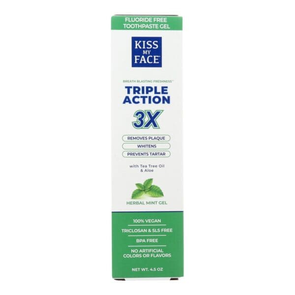 Kiss My Face Toothpaste - Triple Action - Fluoride Free - Gel - 4.5 oz - Image 2