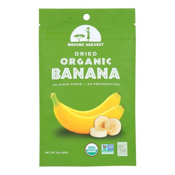 Mavuno Harvest Organic Gluten - Free Dried Banana - Case of 6 - 2 oz. - Image 3