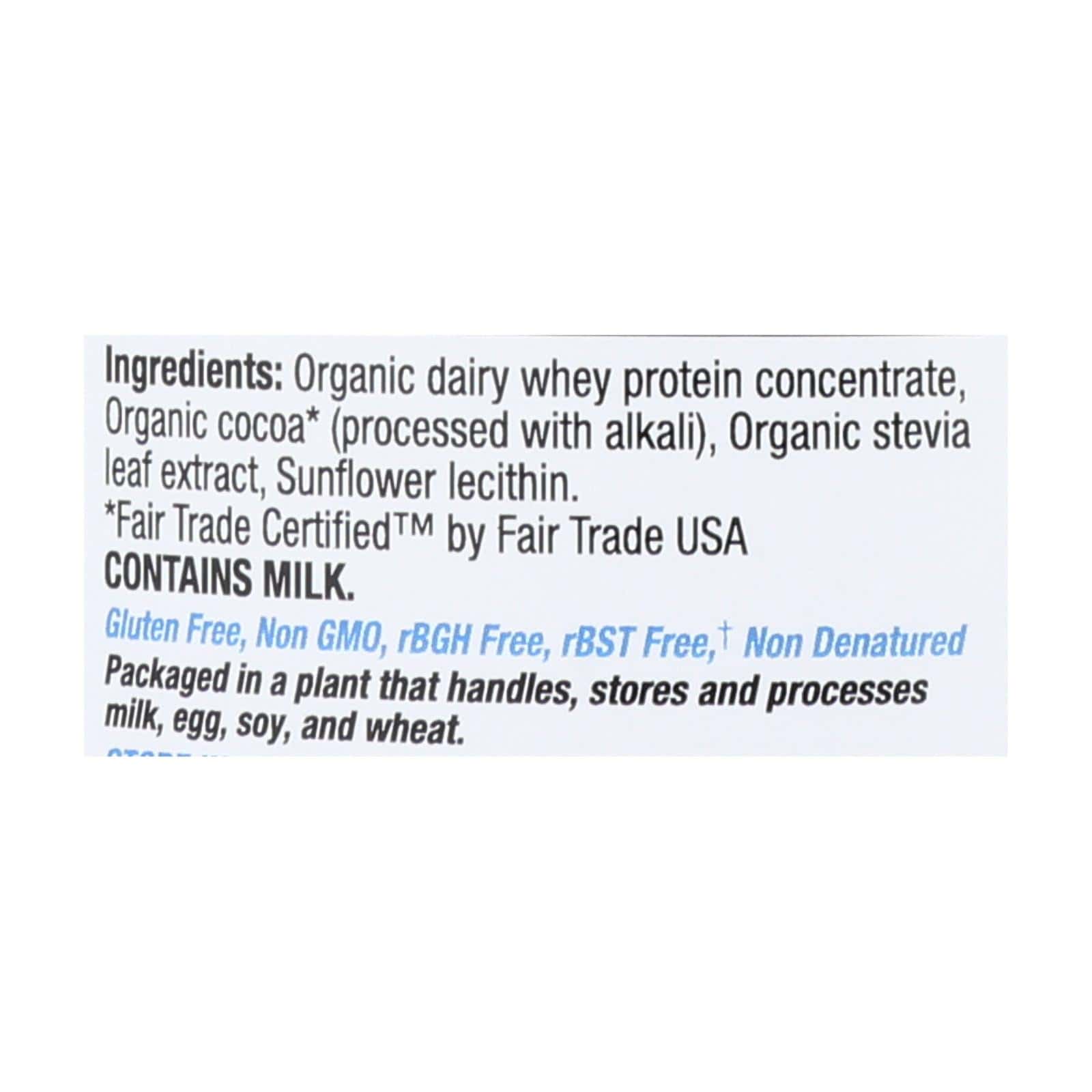 Teras Whey Protein Powder - Whey - Organic - Fair Trade Certified Dark Chocolate Cocoa - 12 oz - Image 3