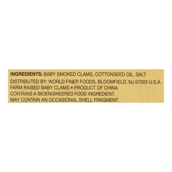Reese Baby Clams - Smoked - 3.66 oz - Case of 10 - Image 2