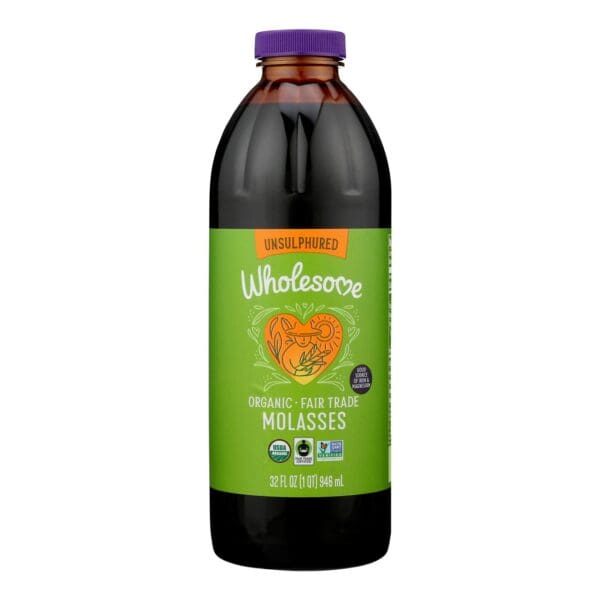 Wholesome Sweeteners Organic Molasses
 - Liquid Sweetener - Case of 12 - 32 oz.