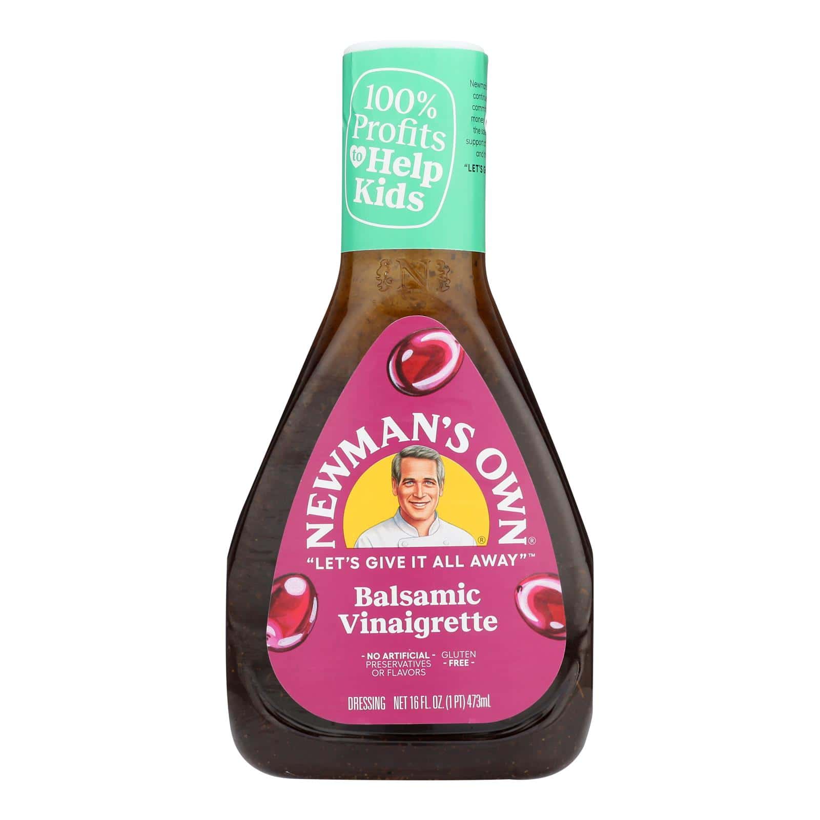 Newman's Own Balsamic Salad Dressing - Vinegar - Case of 6 - 16 Fl oz.