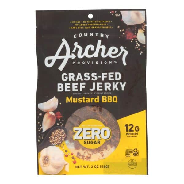 Country Archer - Bf Jerky Mstrd Bbq Zero - Case of 12-2 OZ